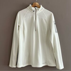 Eddie Bauer Women’s First Ascent Polartec Jacket 1/4 Zip Pullover White Sz XL